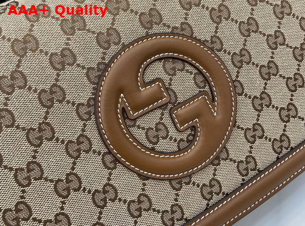 Gucci Blondie Medium Top Handle Bag in Beige and Dark Brown Original GG Canvas 815716 Replica