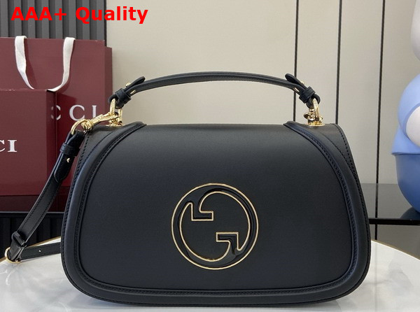 Gucci Blondie Medium Top Handle Bag in Black Leather 815719 Replica