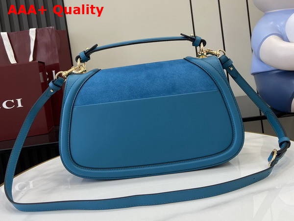 Gucci Blondie Medium Top Handle Bag in Blue Suede 815719 Replica