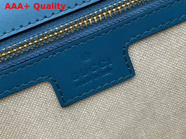 Gucci Blondie Medium Top Handle Bag in Blue Suede 815719 Replica