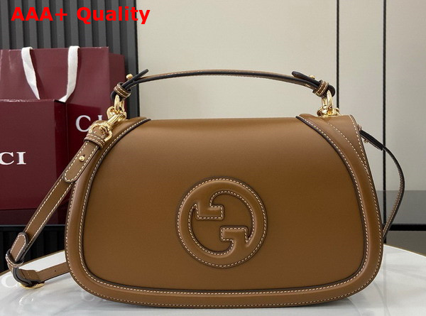 Gucci Blondie Medium Top Handle Bag in Brown Smooth Leather 815716 Replica