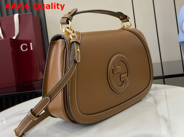 Gucci Blondie Medium Top Handle Bag in Brown Smooth Leather 815716 Replica