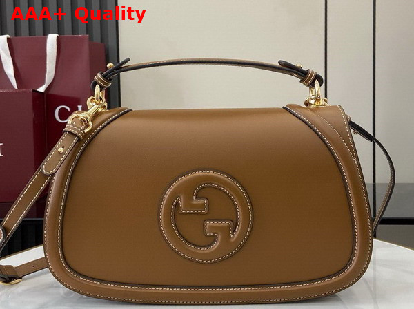 Gucci Blondie Medium Top Handle Bag in Brown Smooth Leather 815716 Replica