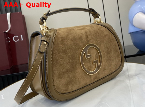 Gucci Blondie Medium Top Handle Bag in Light Brown Suede 815719 Replica