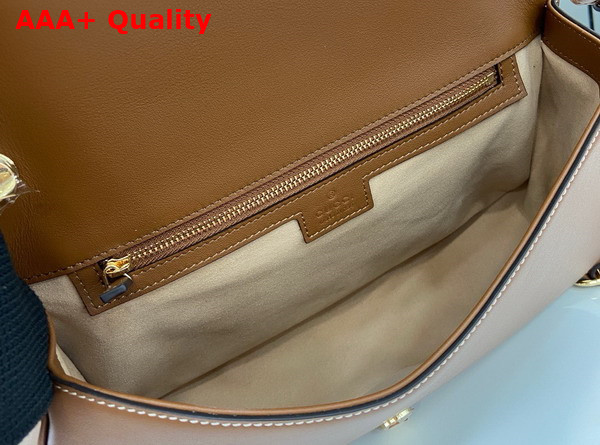 Gucci Blondie Medium Top Handle Bag in Natural Canvas and Brown Leather Trim 815716 Replica