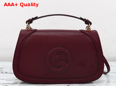 Gucci Blondie Medium Top Handle Bag in Rosso Ancora Red Smooth Leather 815716 Replica