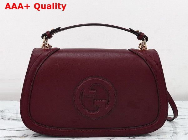 Gucci Blondie Medium Top Handle Bag in Rosso Ancora Red Smooth Leather 815716 Replica