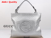 Gucci Blondie Medium Tote Bag in Silver Lame Leather 751516 Replica