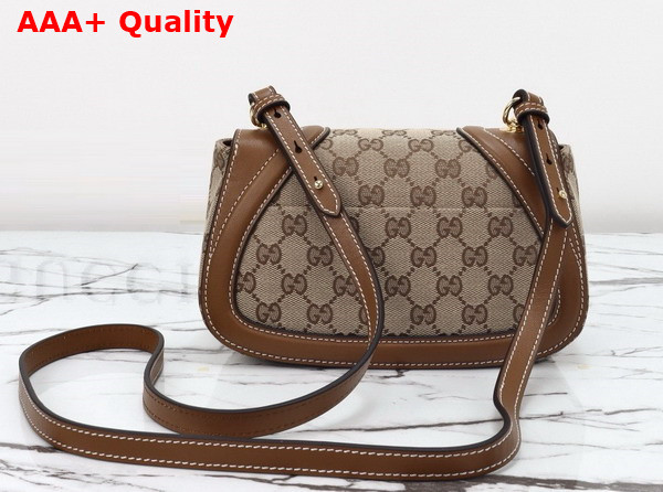 Gucci Blondie Mini Shoulder Bag in Beige and Dark Brown Original GG Canvas 815700 Replica