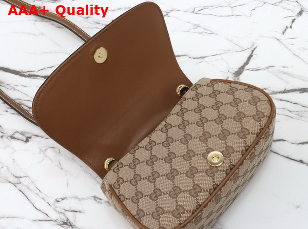 Gucci Blondie Mini Shoulder Bag in Beige and Dark Brown Original GG Canvas 815700 Replica