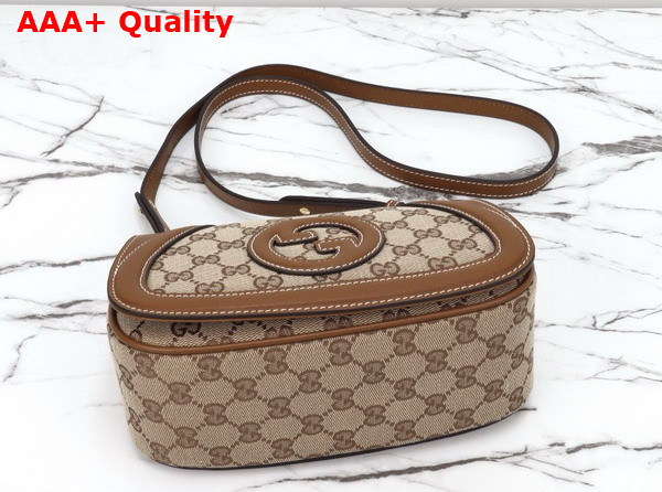 Gucci Blondie Mini Shoulder Bag in Beige and Dark Brown Original GG Canvas 815700 Replica