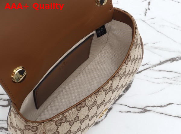 Gucci Blondie Mini Shoulder Bag in Beige and Dark Brown Original GG Canvas 815700 Replica