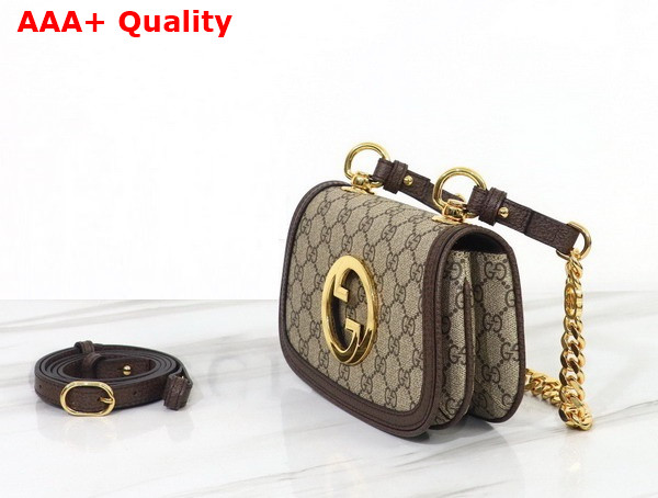 Gucci Blondie Mini Shoulder Bag in Biege and Ebony GG Supreme Canvas 724645 Replica