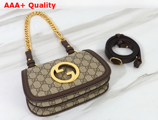 Gucci Blondie Mini Shoulder Bag in Biege and Ebony GG Supreme Canvas 724645 Replica