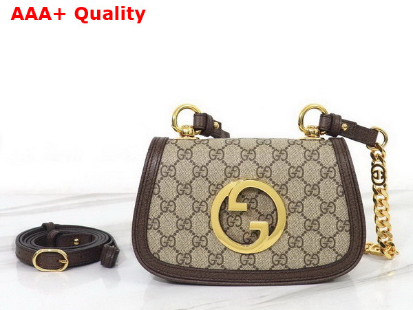 Gucci Blondie Mini Shoulder Bag in Biege and Ebony GG Supreme Canvas 724645 Replica