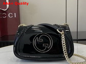 Gucci Blondie Mini Shoulder Bag in Black Patent Leather 815711 Replica