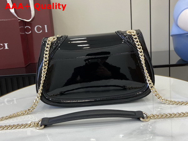 Gucci Blondie Mini Shoulder Bag in Black Patent Leather 815711 Replica