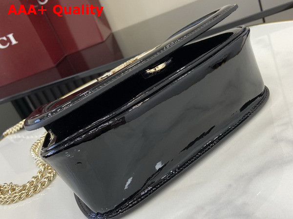 Gucci Blondie Mini Shoulder Bag in Black Patent Leather 815711 Replica