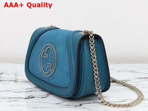 Gucci Blondie Mini Shoulder Bag in Blue Suede 815711 Replica