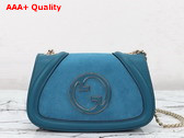 Gucci Blondie Mini Shoulder Bag in Blue Suede 815711 Replica