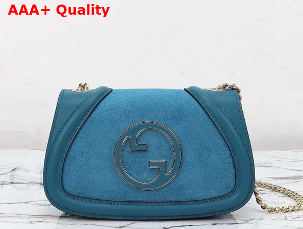 Gucci Blondie Mini Shoulder Bag in Blue Suede 815711 Replica