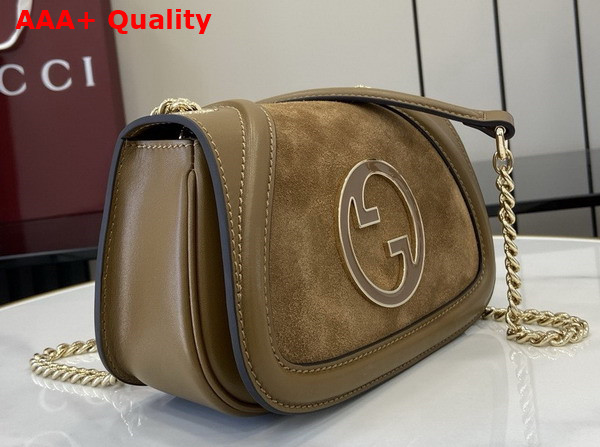 Gucci Blondie Mini Shoulder Bag in Light Brown Suede 815711 Replica