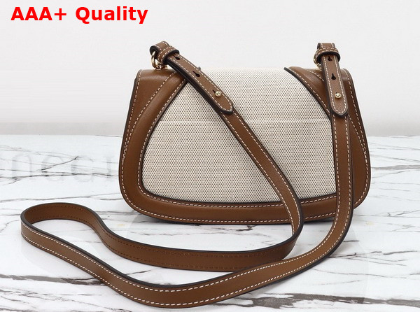 Gucci Blondie Mini Shoulder Bag in Natural Canvas and Brown Leather Trim 815700 Replica