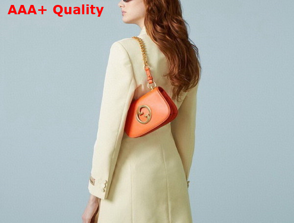 Gucci Blondie Mini Shoulder Bag in Orange Leather 724645 Replica