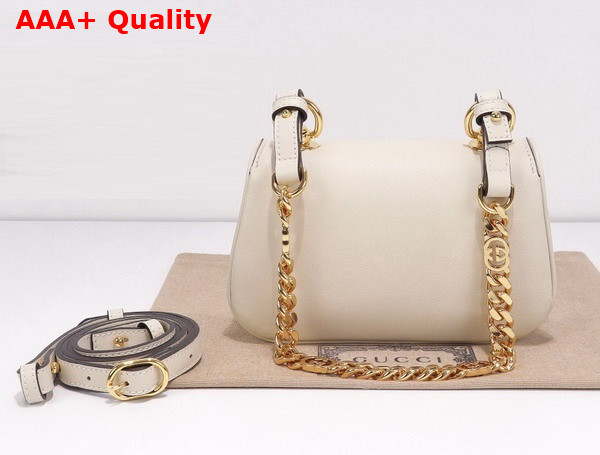 Gucci Blondie Mini Shoulder Bag in White Leather 724645 Replica