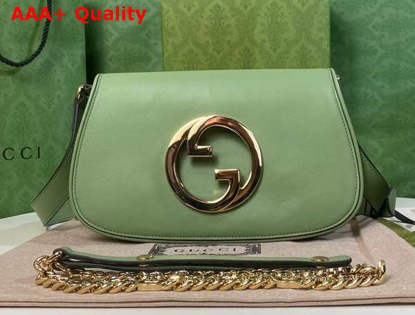 Gucci Blondie Shoulder Bag in Light Green Leather 699268 Replica