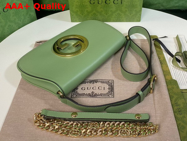 Gucci Blondie Shoulder Bag in Light Green Leather 699268 Replica