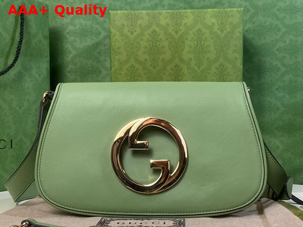 Gucci Blondie Shoulder Bag in Light Green Leather 699268 Replica