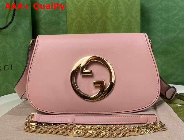 Gucci Blondie Shoulder Bag in Light Pink Leather 699268 Replica