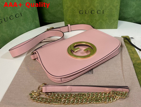 Gucci Blondie Shoulder Bag in Light Pink Leather 699268 Replica