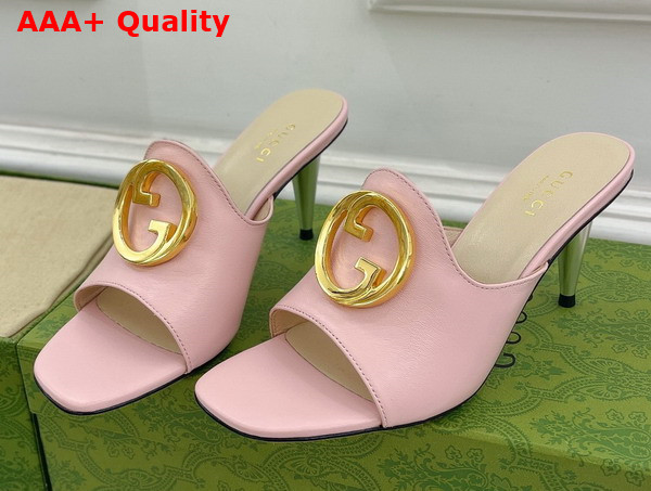 Gucci Blondie Slide Sandal in Pink Leather 723391 Replica