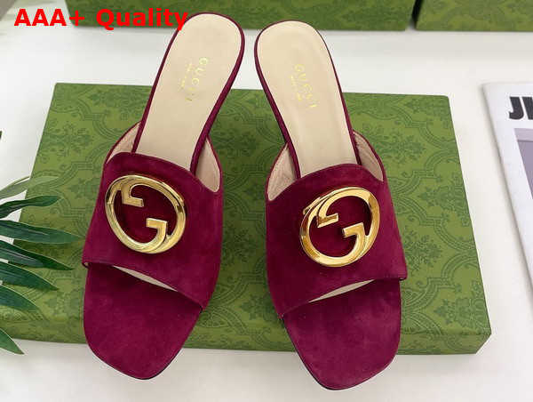 Gucci Blondie Slide Sandal in Red Leather 723391 Replica