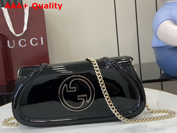 Gucci Blondie Small Shoulder Bag in Black Patent Leather 814952 Replica