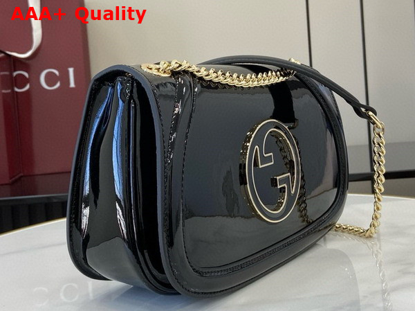 Gucci Blondie Small Shoulder Bag in Black Patent Leather 815715 Replica