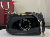 Gucci Blondie Small Shoulder Bag in Black Patent Leather 815715 Replica