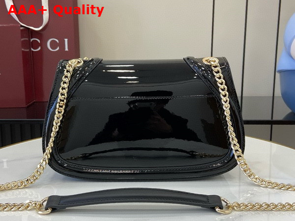 Gucci Blondie Small Shoulder Bag in Black Patent Leather 815715 Replica