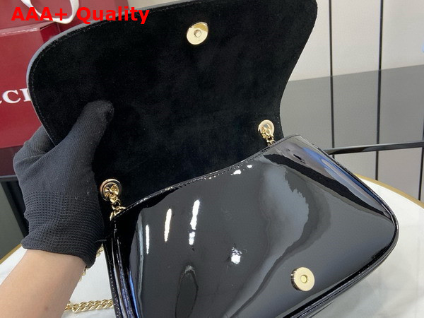 Gucci Blondie Small Shoulder Bag in Black Patent Leather 815715 Replica