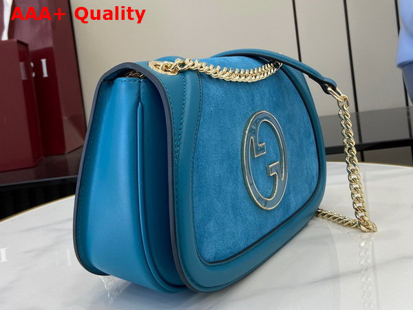 Gucci Blondie Small Shoulder Bag in Blue Suede 815715 Replica