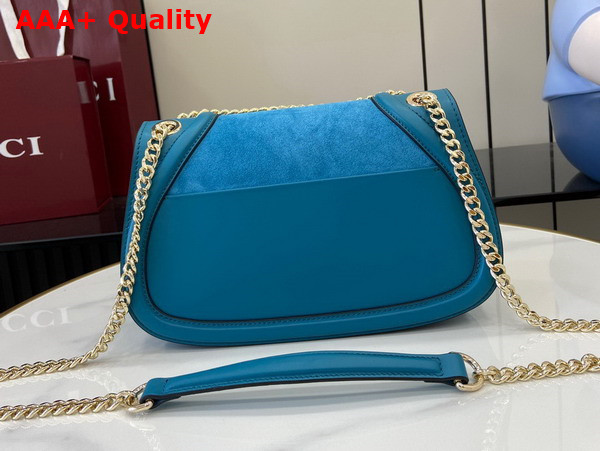 Gucci Blondie Small Shoulder Bag in Blue Suede 815715 Replica