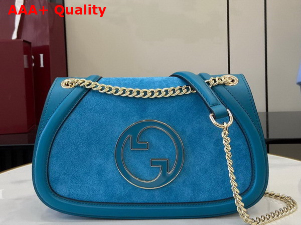 Gucci Blondie Small Shoulder Bag in Blue Suede 815715 Replica