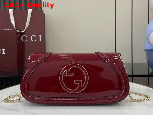 Gucci Blondie Small Shoulder Bag in Gucci Rosso Ancora Red Patent Leather 814952 Replica