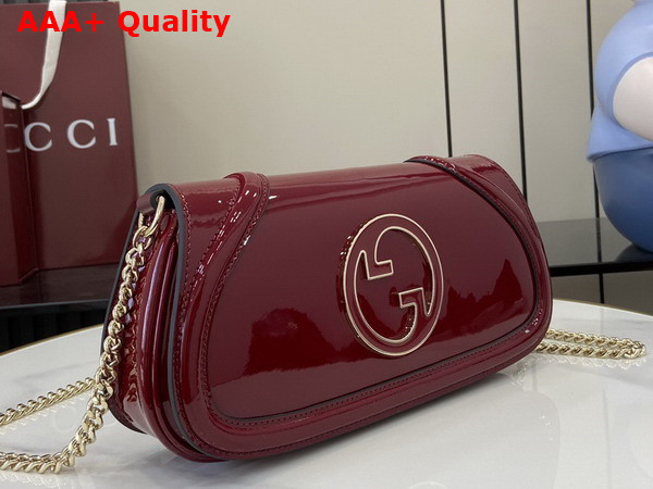 Gucci Blondie Small Shoulder Bag in Gucci Rosso Ancora Red Patent Leather 814952 Replica