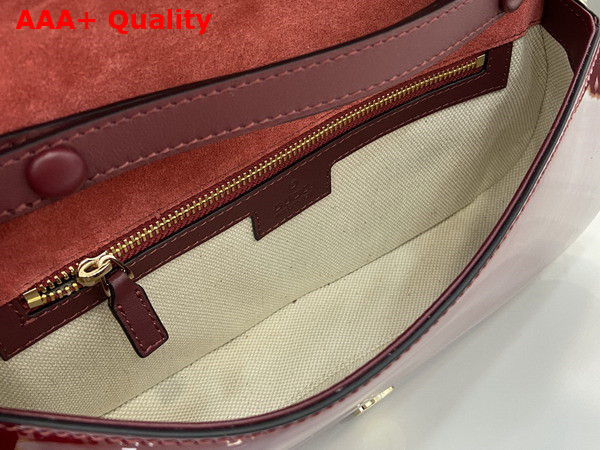 Gucci Blondie Small Shoulder Bag in Gucci Rosso Ancora Red Patent Leather 814952 Replica