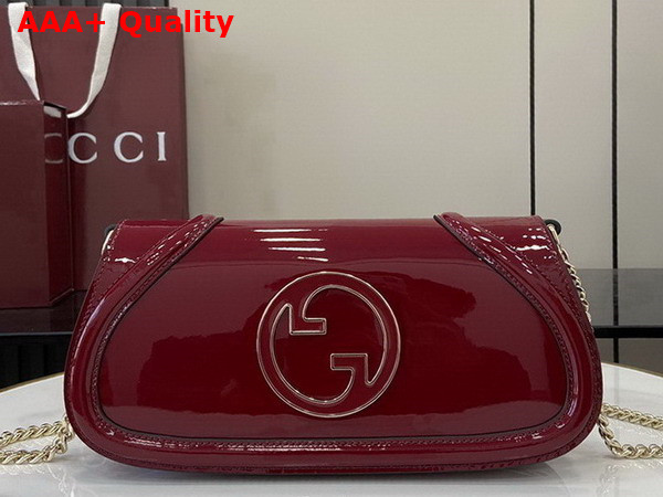 Gucci Blondie Small Shoulder Bag in Gucci Rosso Ancora Red Patent Leather 814952 Replica