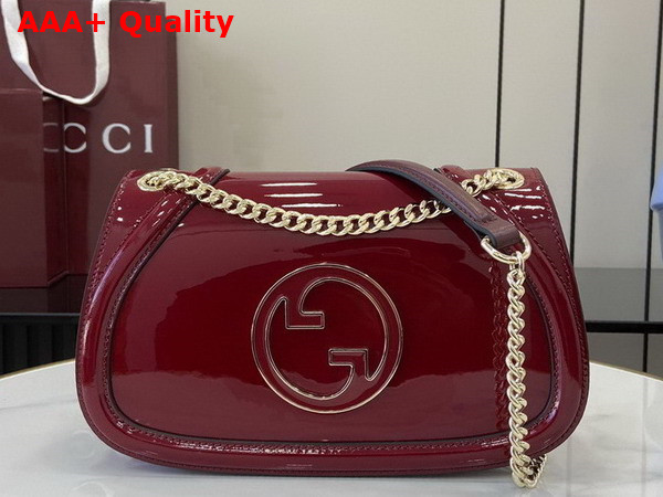 Gucci Blondie Small Shoulder Bag in Gucci Rosso Ancora Red Patent Leather 815715 Replica