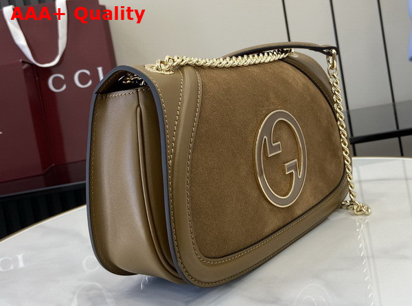 Gucci Blondie Small Shoulder Bag in Light Brown Suede 815715 Replica